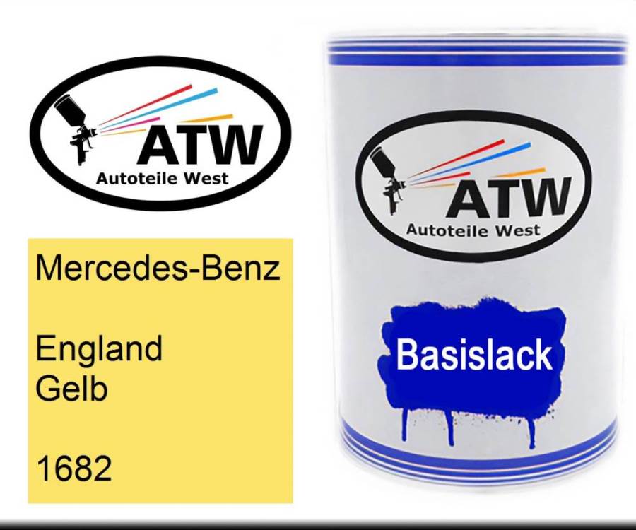 Mercedes-Benz, England Gelb, 1682: 500ml Lackdose, von ATW Autoteile West.